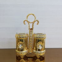 جا کاردو چنگال طلایی نگین کوب کد 1420