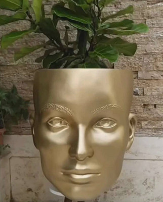 گلدان کنار سالنی چهره فایبر گلاس طلایی