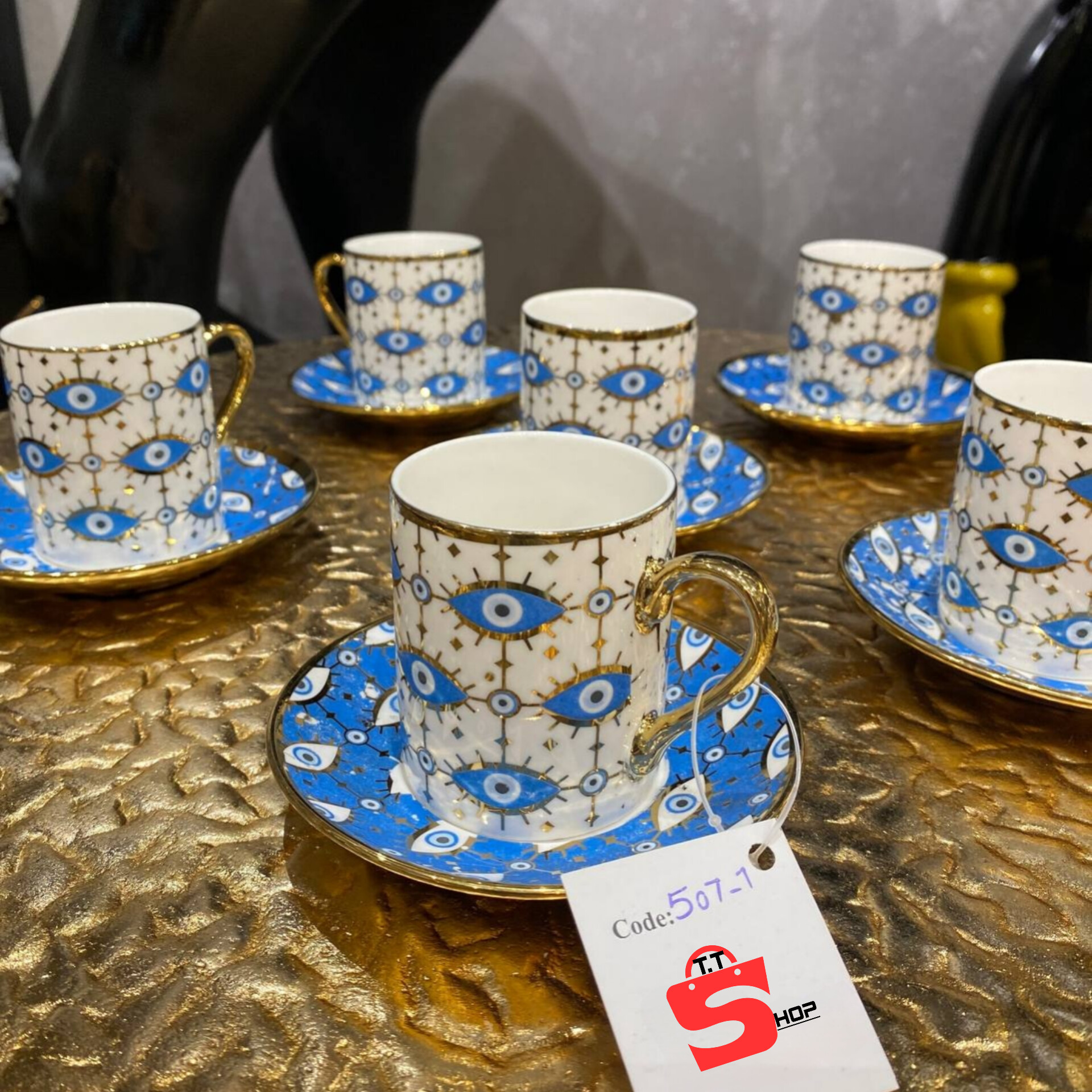 قهوه خوری 6نفره چینی بهمراه نعلبکی وارداتی ساخت ترکیه کد507_1
