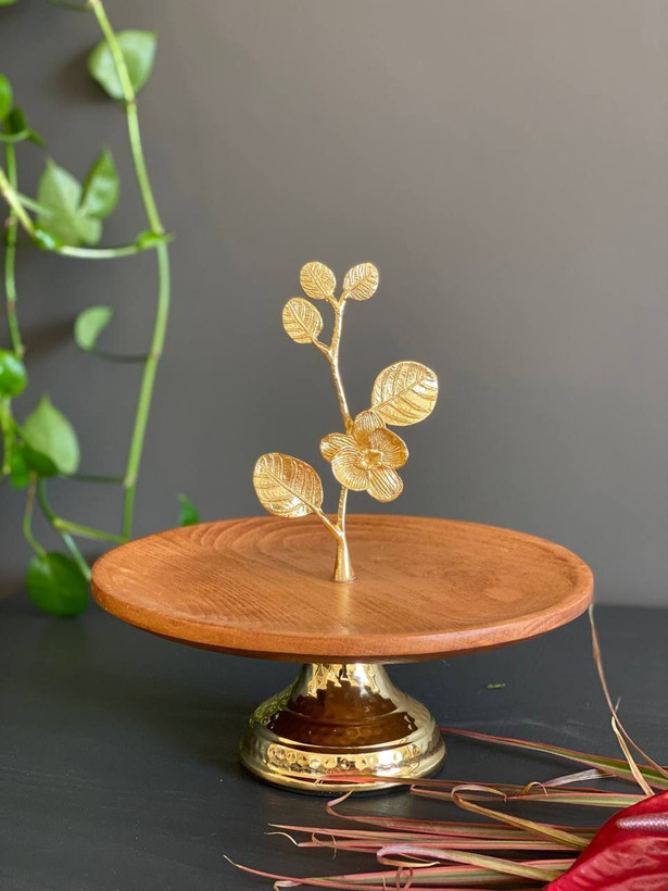 شیرینی خوری پایه دار چوبی ارکیده