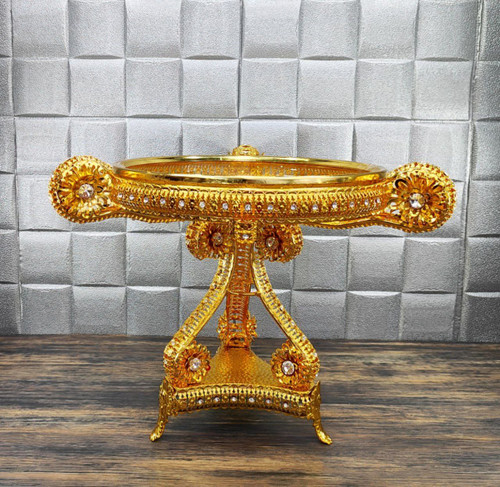 شیرینی خوری پایه دار فلزی طرح عربی