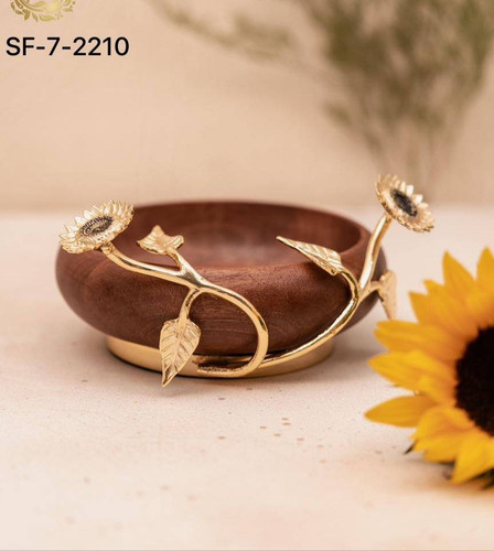 شکلات خوری چوبی_برنجی گل آفتابگردان