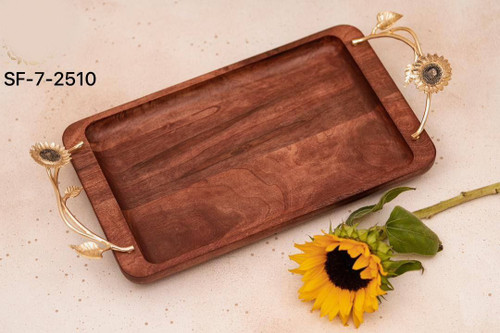 سینی چوبی برنجی آفتابگردان