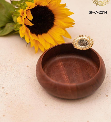 پیاله چوبی_برنجی آفتابگردان